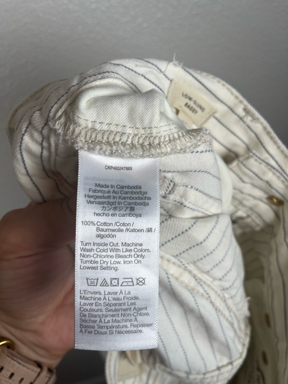 Madewell Low-Slung Baggy Jeans Grey Railroad Stripe-Rigid 23 - Picture 11 of 12
